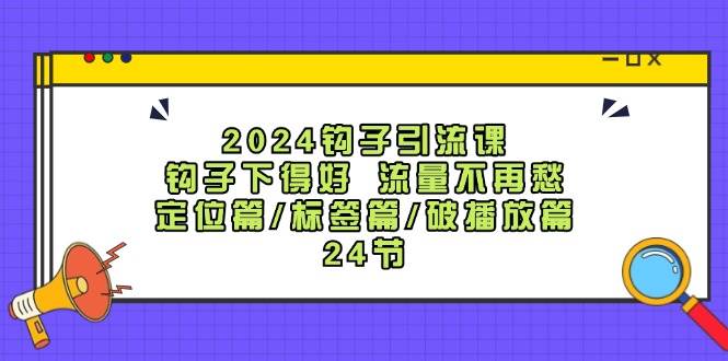 2024钩子·引流课：钩子下得好 流量不再愁，定位篇/标签篇/破播放篇/24节-2Y资源网