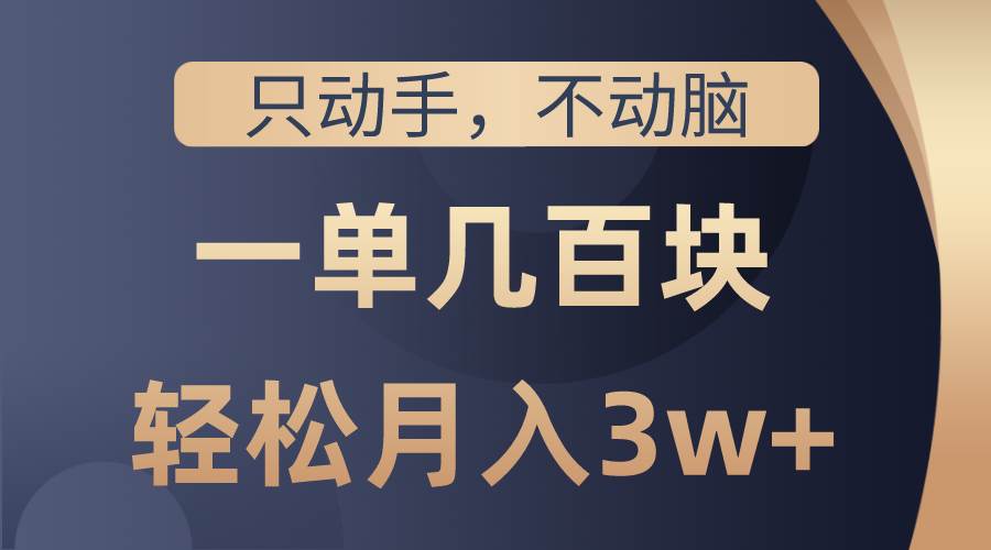只动手不动脑，一单几百块，轻松月入3w+，看完就能直接操作，详细教程-2Y资源网