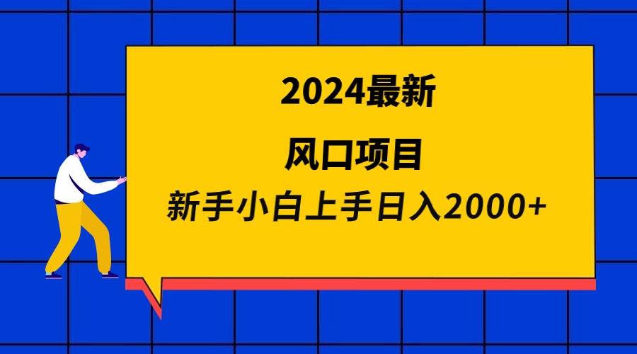 2024最新风口项目 新手小白日入2000+-2Y资源网