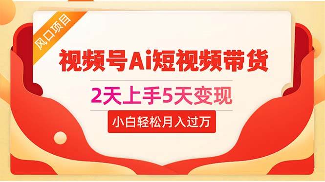 2天上手5天变现视频号Ai短视频带货0粉丝0基础小白轻松月入过万-2Y资源网