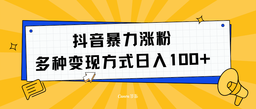 抖音暴力涨粉：多方式变现 日入100+-2Y资源网