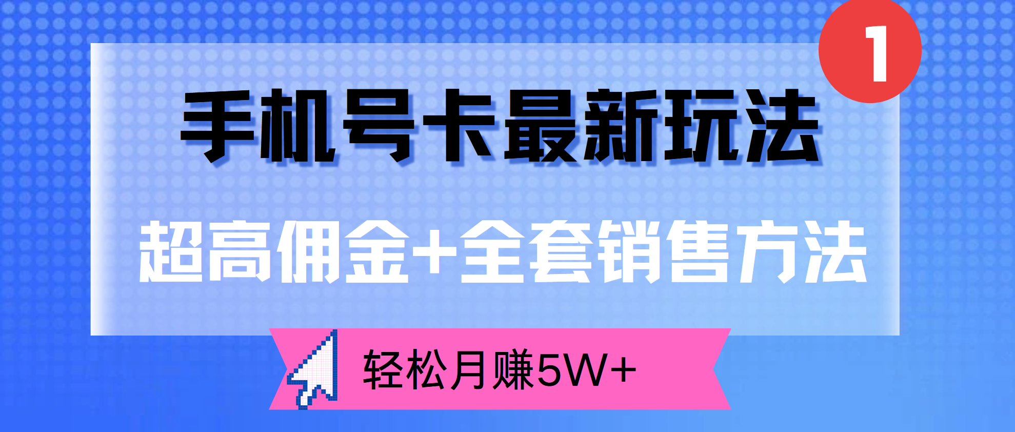 超高佣金+全套销售方法，手机号卡最新玩法，轻松月赚5W+-2Y资源网