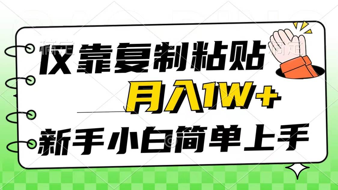 仅靠复制粘贴，被动收益，轻松月入1w+，新手小白秒上手，互联网风口项目-2Y资源网