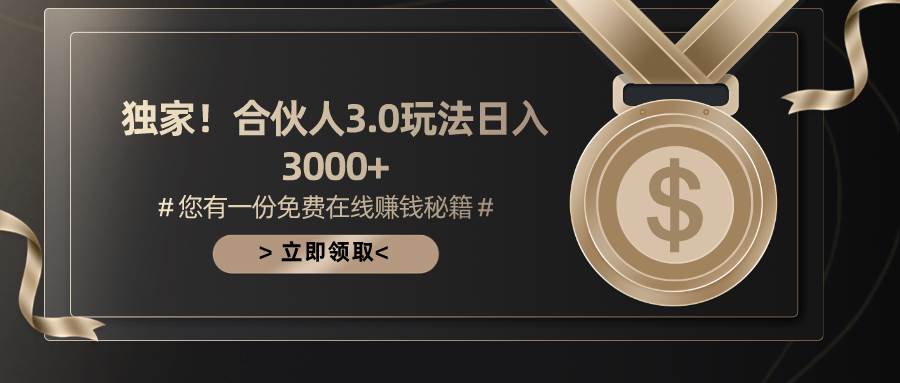 游戏合伙人3.0，日入3000+，无限扩大的蓝海项目-2Y资源网