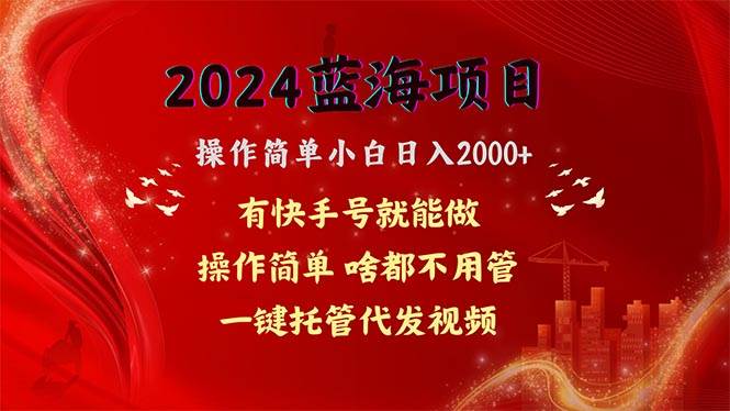 2024蓝海项目，网盘拉新，操作简单小白日入2000+，一键托管代发视频，…-2Y资源网