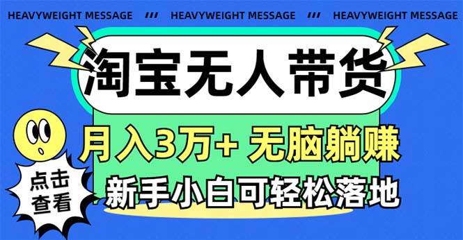 淘宝无人带货3.0高收益玩法，月入3万+，无脑躺赚，新手小白可落地实操-2Y资源网