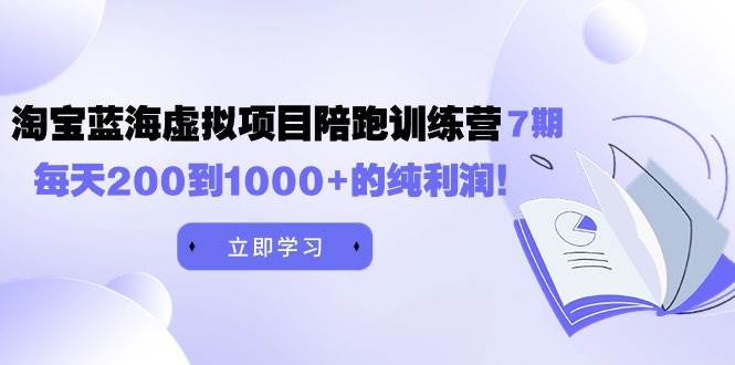 黄岛主《淘宝蓝海虚拟项目陪跑训练营7期》每天200到1000+的纯利润-2Y资源网