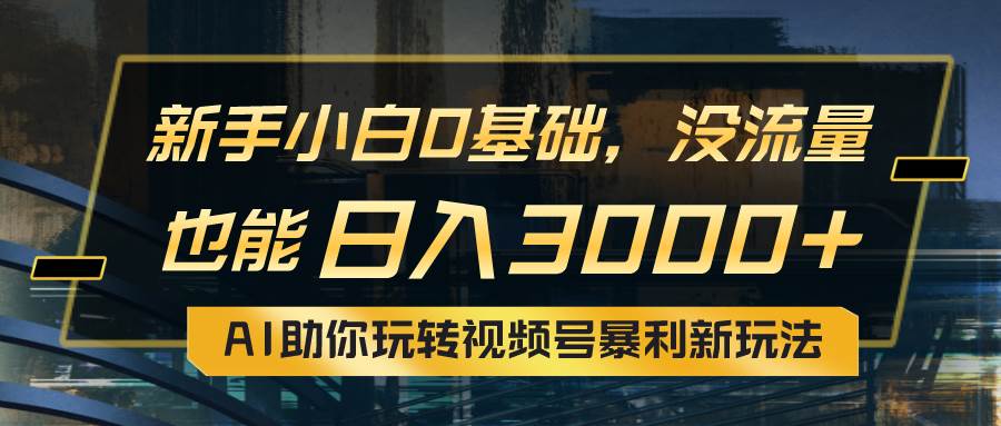 小白0基础，没流量也能日入3000+：AI助你玩转视频号暴利新玩法-2Y资源网
