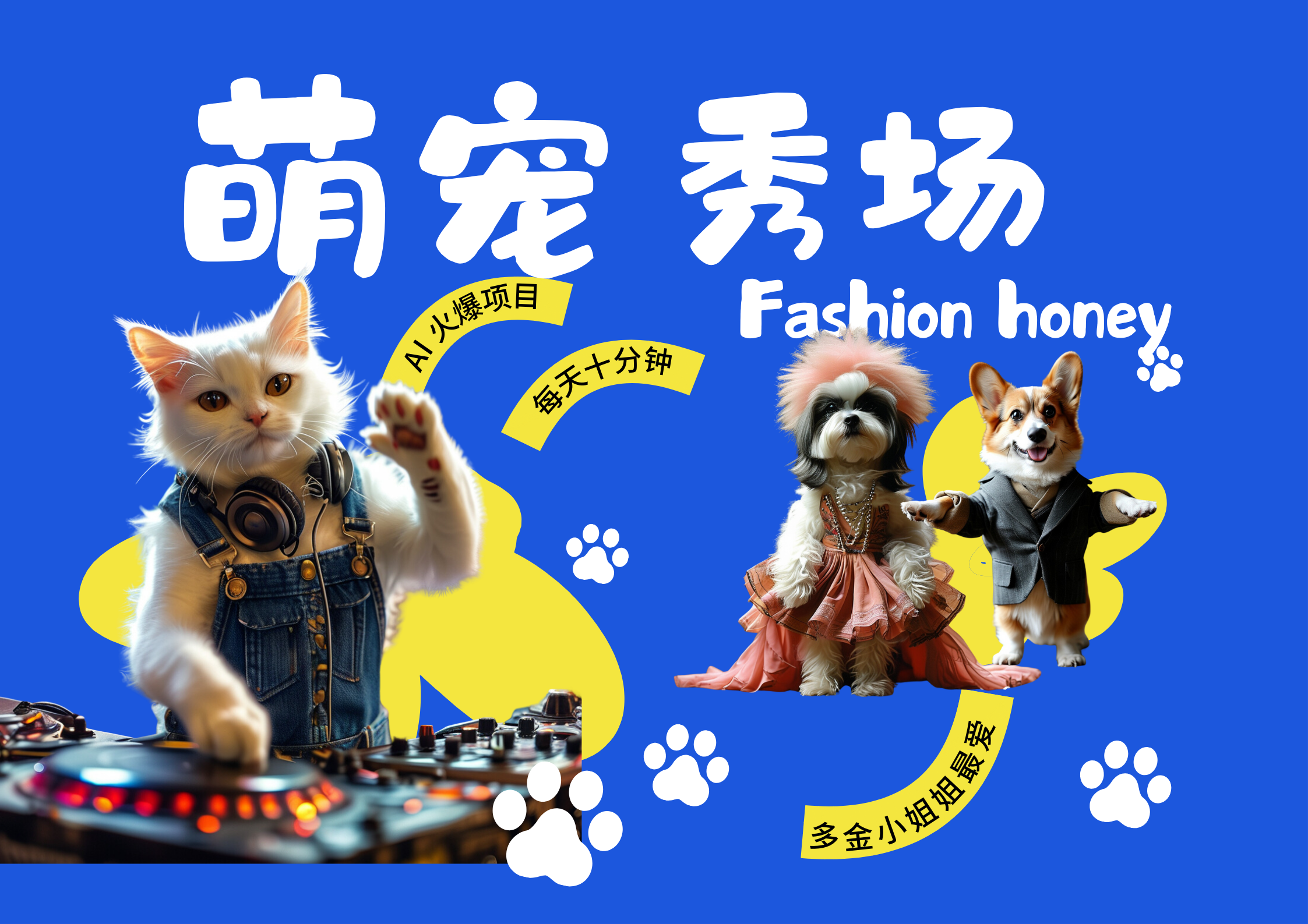 酷飒动物跳舞走秀  时尚喵FASHION汪 多金小姐姐最爱的 轻松月入破万-2Y资源网