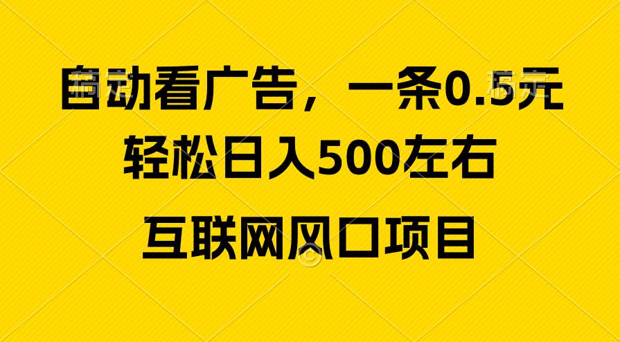 广告收益风口，轻松日入500+，新手小白秒上手，互联网风口项目-2Y资源网