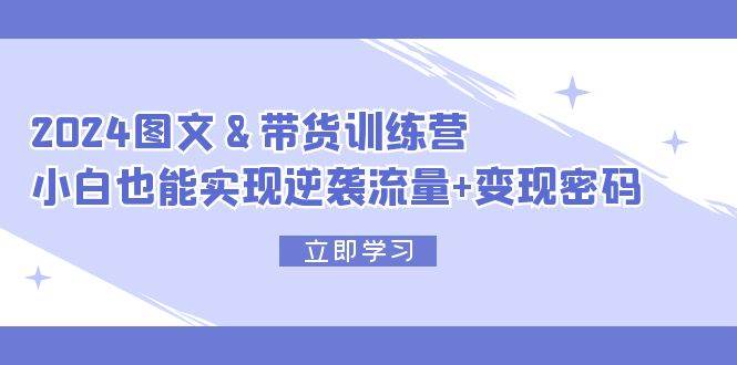 2024 图文+带货训练营，小白也能实现逆袭流量+变现密码-2Y资源网