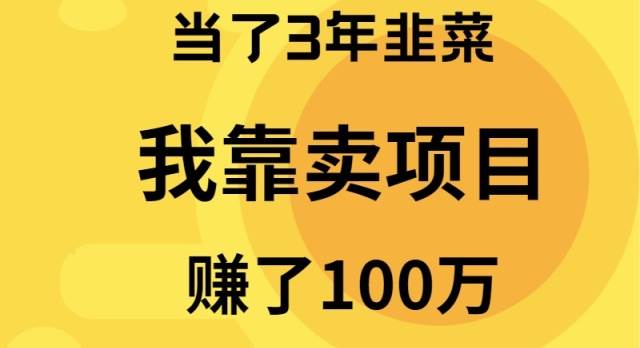 当了3年韭菜，我靠卖项目赚了100万-2Y资源网