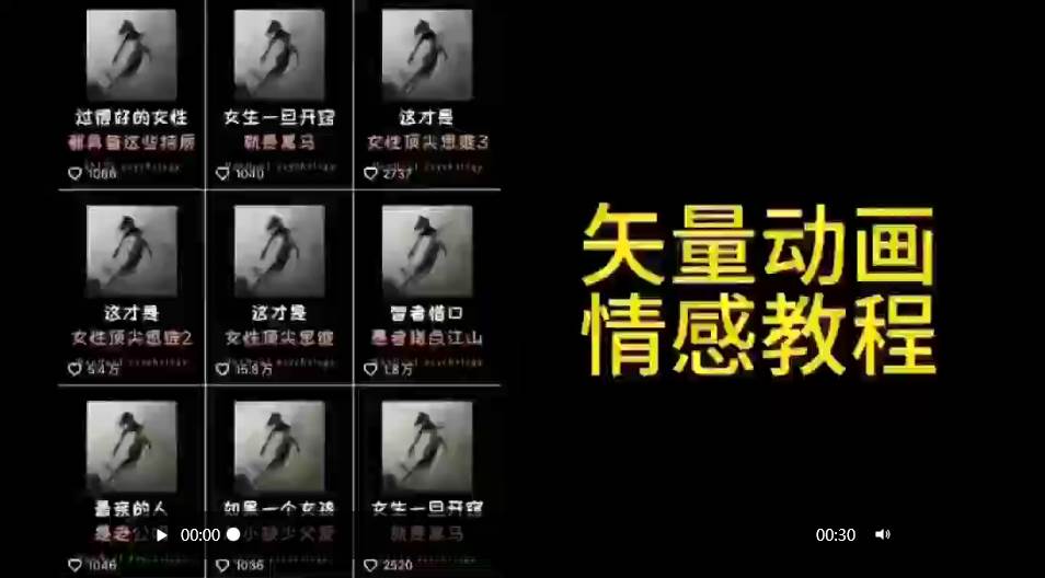 矢量动画情感教程：高点赞涨粉，适合情感、思维、创业教育等赛道-2Y资源网