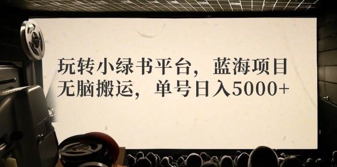 玩转小绿书平台，蓝海项目，无脑搬运，单号日入5000+-2Y资源网