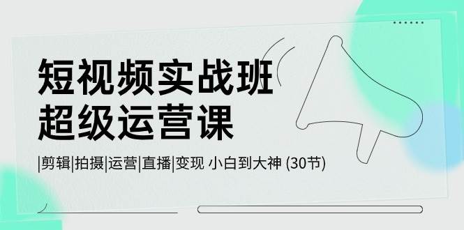 短视频实战班-超级运营课，|剪辑|拍摄|运营|直播|变现 小白到大神 (30节)-2Y资源网