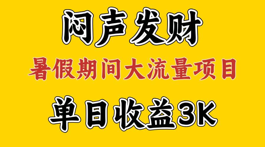闷声发财，假期大流量项目，单日收益3千+ ，拿出执行力，两个月翻身-2Y资源网