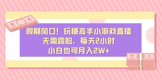假期风口！玩梗高手小游戏直播，无需露脸，每天2小时，小白也可月入2W+-2Y资源网