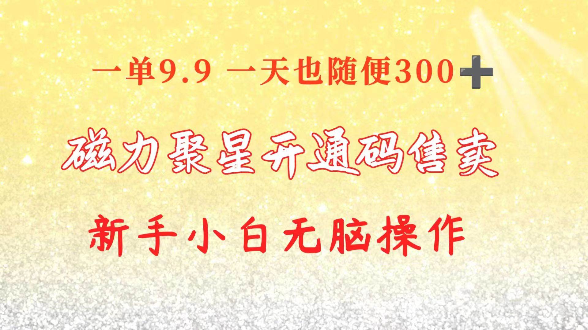 快手磁力聚星码信息差 售卖  一单卖9.9  一天也轻松300+ 新手小白无脑操作-2Y资源网