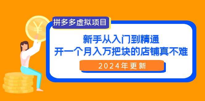 拼多多虚拟项目：入门到精通，开一个月入万把块的店铺 真不难（24年更新）-2Y资源网