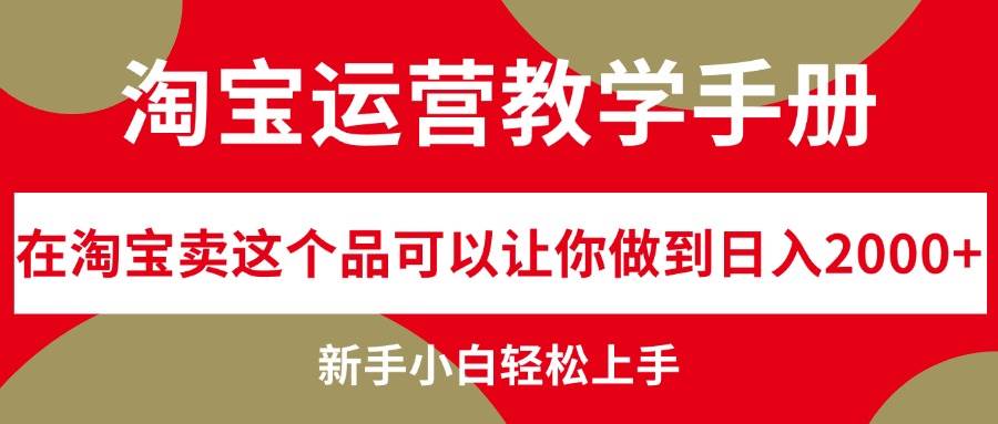 淘宝运营教学手册，在淘宝卖这个品可以让你做到日入2000+，新手小白轻…-2Y资源网