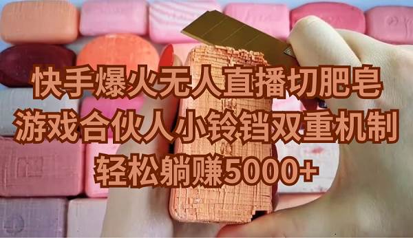 快手爆火无人直播切肥皂，游戏合伙人小铃铛双重机制，轻松躺赚5000+-2Y资源网