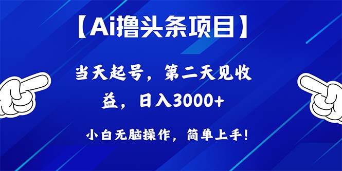 Ai撸头条，当天起号，第二天见收益，日入3000+-2Y资源网