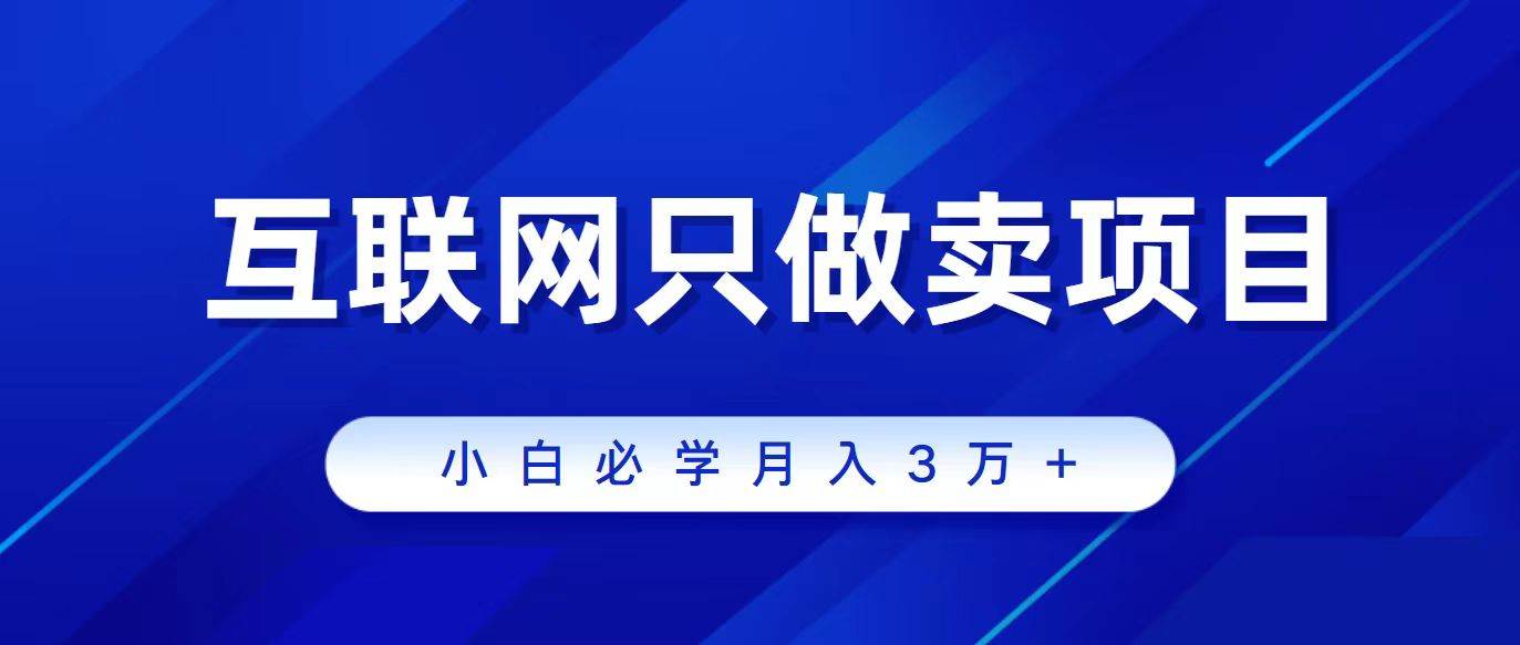 互联网的尽头就是卖项目，被割过韭菜的兄弟们必看！轻松月入三万以上！-2Y资源网