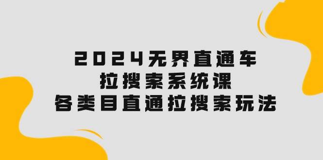 2024无界直通车·拉搜索系统课：各类目直通车 拉搜索玩法！-2Y资源网