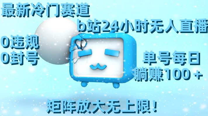 最新冷门赛道，b站24小时无人直播，0违规0封号，单号每日躺赚100＋，矩阵放大无上限！-2Y资源网