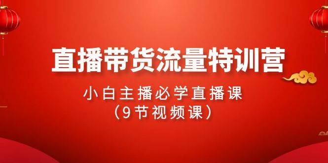 2024直播带货流量特训营，小白主播必学直播课（9节视频课）-2Y资源网