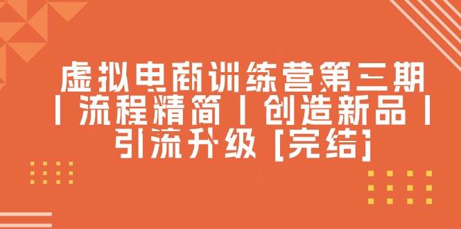 虚拟电商训练营第三期丨流程精简丨创造新品丨引流升级 [完结]-2Y资源网