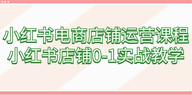 小红书电商店铺运营课程，小红书店铺0-1实战教学（60节课）-2Y资源网