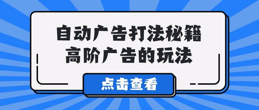A lice自动广告打法秘籍，高阶广告的玩法-2Y资源网