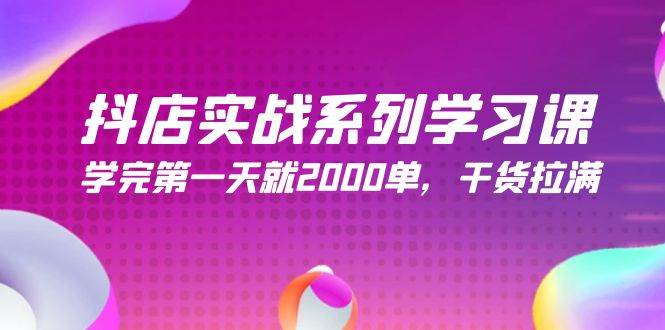 抖店实战系列学习课，学完第一天就2000单，干货拉满（245节课）-2Y资源网