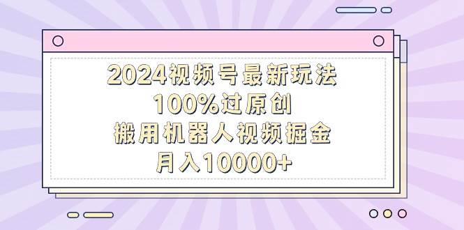 2024视频号最新玩法，100%过原创，搬用机器人视频掘金，月入10000+-2Y资源网