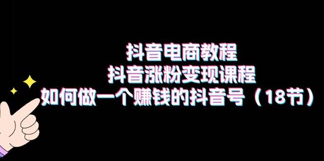 抖音电商教程：抖音涨粉变现课程：如何做一个赚钱的抖音号（18节）-2Y资源网