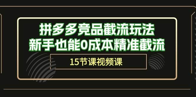 拼多多竞品截流玩法，新手也能0成本精准截流（15节课）-2Y资源网